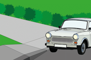 Dürfen Sie parken, wenn ein abgesenkter Bordstein zu erkennen ist?