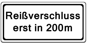 Auf das Reißverschlussverfahren kann dieses Schild hinweisen.